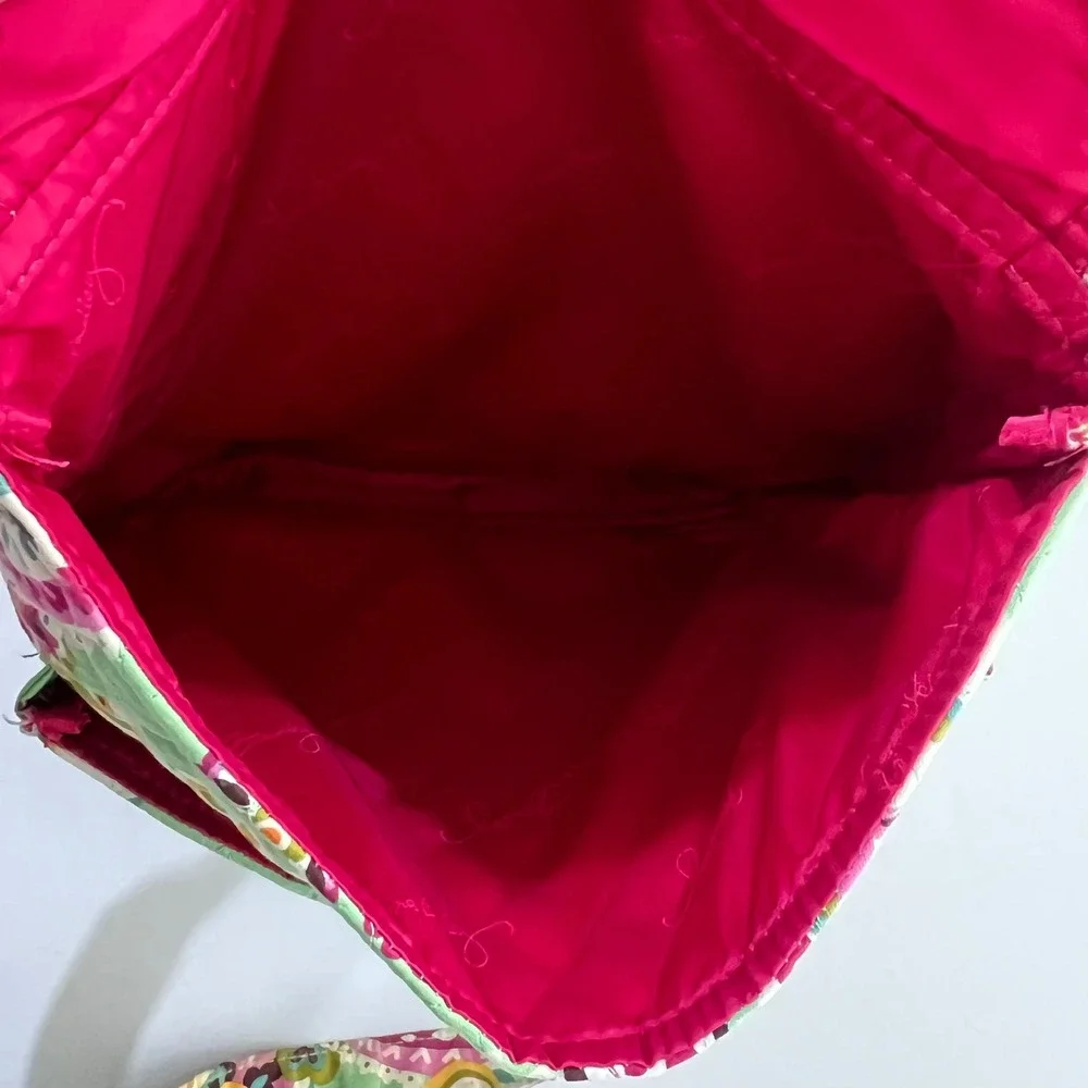 Vera Bradley Tutti Frutti Mailbag Crossbody Bag Quilted Green Pink Paisley